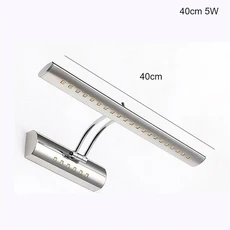 Bar LED 모던 욕실 베니티 라이트 5W 미러 램프 위 조명기구 심플리시 크롬 마감 벽 스콘스 풀 체인 스위치 온/오프 13.77인치 6000K