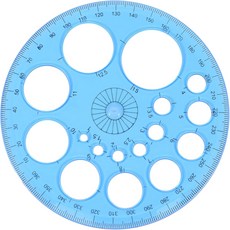 그리기용 원 템플릿 제도용 전문 기하학적 자 플라스틱 스텐실 크고 작은 그리기 도구 공부용 다기능 보조