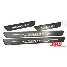 JMS Sentra 碳纖維紋路 門檻踏板 迎賓飾條, 銀字款, NEW SENTRA B17/B18通用
