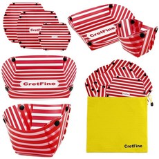 CretFine VibrantCamp 캠핑용 접이식 그릇 세트 접시 및 컵 포함 - 13개 또는 4피스 경량 BPA 프리 메스 키트 배낭여행 하이킹 RV용 휴대용 가방, CretFine VibrantCamp 캠핑용 접이식 그