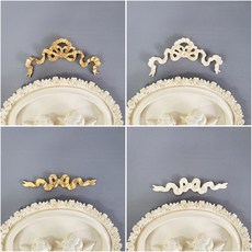 쉐비블랑체 엔틱 프렌치 몰딩 벽장식 데코 장식 가구 액자 프레임 소품 diy 셀프 리폼, 골드, 일자리본