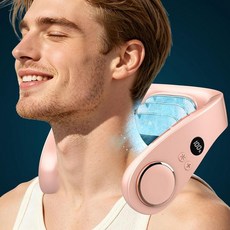 Neck Fan with Cooling Plate 5500mAh Rechargeable Ultra Quiet Operation 5 Speeds & 3 Cooling Mode, Pink