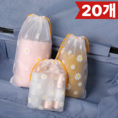 가온루트 반투명 생일 답례품 구디백 선물 포장 봉투, 20개, 데이지