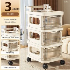 루미에뜨 가정용 수납장 간식 선반 카트 바닥형 다층 수납 선반 서랍형 이동식 장난감, 1단, 5_3층투명서랍두꺼운재질