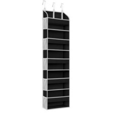 YooxArmor Over the Door Organizer with 6 Large Pockets Hanging Door Storage Organizer with Mesh S, Black