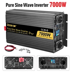 순수 사인파 인버터 7000W 태양광 전압 변환기 DC 12V/24V에서 AC 220V 50Hz 이중 EU 소켓, 01 7000W (Rated 3500W), 01 12V (10V 15V), 02 220V 60Hz