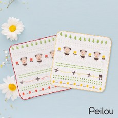 貝柔 Peilou 童話純棉抗菌紗布小方巾 七小羊黃色款 柔軟親膚 吸水透氣