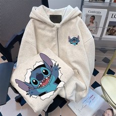 史迪仔兒童連帽衛衣外套 中大童美式復古開衫