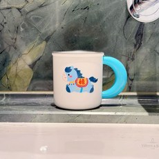 卡通兒童316不銹鋼水杯家用防摔漱口杯高顏值飲水杯子寶寶洗漱杯, 1個, 藍色小馬駒:201-300ml