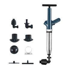 多功能高壓氣動管道疏通器，馬桶/洗手台/浴缸堵塞疏通工具，一鍵疏通，居家清潔必備, 不鏽鋼