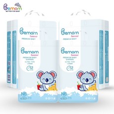 [비맘] New 런칭 BEMOM 썸머 밴드형 기저귀 신생아용 소형 중형 대형, 272매, 1단계