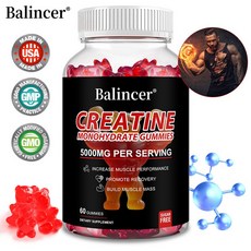 크레아틴 하이드레이트 젤리로 힘 근지구력 에너지 강화, 1개, 60회분