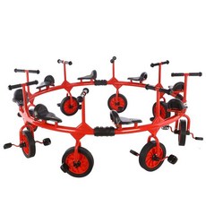 4인용 회전자전거 놀이터 키즈카페 유치원 야외, 1개, 레드 8인 8인승 회전차