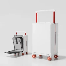 전면 개폐형 여행가방 깊은 수납공간 대용량 넓은 손잡이 회전 바퀴가 달린 트롤리 20/24인치 롤링 러, 01 20", 05 white