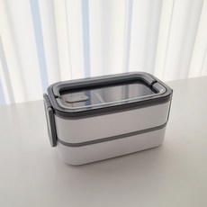 Pastel Living 2 層不鏽鋼便當盒, 白色, 1個