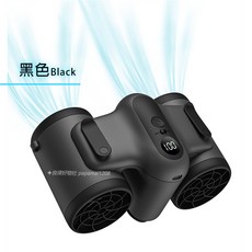 USB掛腰風扇 雙風筒設計 強勁風力 10000mAh 電量, 【黑灰】雙風筒10000mAh