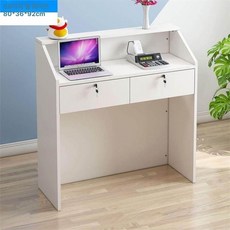 카운터테이블 인포데스크 미용실 옷가게 포스기 계산대 프런트 카운터, H. 80cm 웜화이트 더블