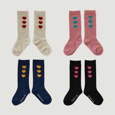 보나츠 러브레터 니삭스_4COLOR 164739, 보나츠 블랙+핑크