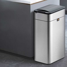 스마트휴지통 자동 센서 휴지통 가정용 모션, 15L 스테인리스 컬러 거실 주방 욕실, 1. 15L 스틸 컬러 거실 주방 욕실