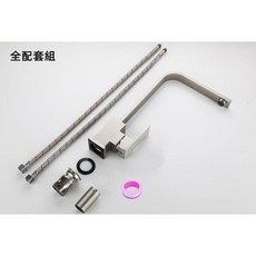【F福利社F】304不銹鋼流理臺水槽水龍頭 冷熱無鉛拉絲龍頭 洗碗槽水龍頭 洗菜盆龍頭 洗衣龍頭 360 旋轉, 1個, K3038廚房四方造型無鉛水槽冷熱水龍頭