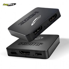 애니포트 0102P4K60 1대2 HDMI분배기 4K 60HZ 영상분배기 C타입전원 입력1 출력2, 1개, 상세페이지 참조