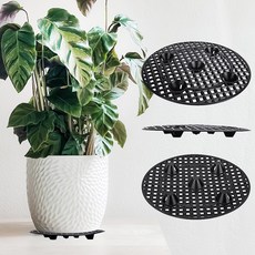 튼튼하고 배수성이 좋은 정원 식물 화분 물빠짐 받침대 트레이 20cm 30cm 40cm 50cm 60cm 블루베리 과습 뿌리썩음 방지 에어포트 화분 호환 원예 작물 식물 기르기, 3개, 블랙