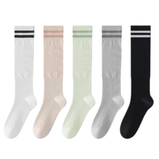 폼오라 여성 고탄력 스포츠 러닝 니삭스 사이클 종아리 압박 양말, 혼합 x5, 1개