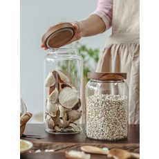 아카시아 홈카페 유리 나무뚜껑, 16 베어캔 뚜껑없음의외파손 전용촬영비고용량