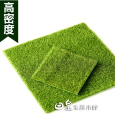 日皇 仿真草皮裝飾草坪，台灣現貨，拍照道具，娃娃機佈置，微景觀盆栽造景多肉盆栽裝飾，仿真苔蘚假草皮, 1個, 30*30cm