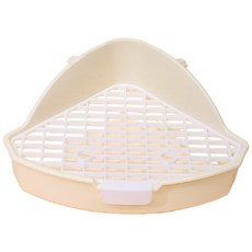 PJ小舖 兔子便盆 寵物尿盆 三角便盆 兔子廁所 龍貓 松鼠適用, 白色, 粉色, 黃色, 藍色, 1個