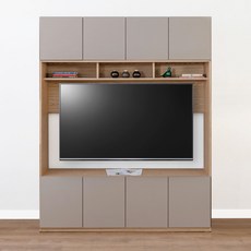 공간철학 메디슨 1600 거실 월플렉스 티비 수납장 높은 TV다이 키큰 시스템 거실장 세트, 그레이(770), 그레이(770)