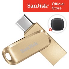 샌디스크 USB 메모리 C타입 OTG USB SDDDC4 + 보관 케이스 패키지, 골드, 128GB, 1개