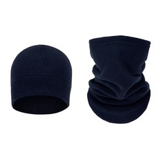 군화와고무신 폴라 기모 넥워머 목토시 비니 세트 WW002 - 겨울 혹한기 방풍 방한 작업 스키장 라이딩 하이킹 기능성, 네이비