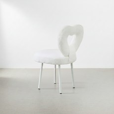 미코퍼니처 러블리 부클레 패브릭 의자, 화이트, 1개