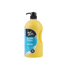 蒙馬特 無毒廣告顏料 DIY油畫顏料 兒童顏料 流體畫 丙烯顏料 水彩, 淺黃色1L單瓶