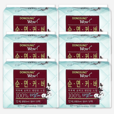 동성제약 와우 순면커버 울트라 슬림 생리대 날개형, 중형, 12개입, 6개