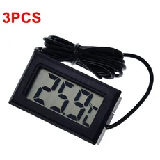 TZT 1/3개 미니 디지털 LCD 온도계 센서 자동 제어 냉장고 tpm-10, 02 3PCS Black