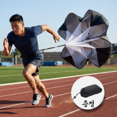 딜헤이븐 육상 공기저항 훈련용 낙하산달리기, 1개, 블랙