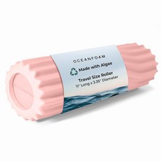 Oceanfoam Ripple 여행용 폼 롤러 27.9 x 8.5cm11 3.35인치 딥 티슈 마사지 - 고밀도 웨이브 텍스처 요가헌터 176622, 블러쉬