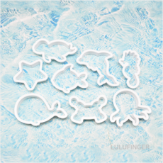 [룰루핑거] 찍기틀 바다생물 9x5cm (1세트/8종) 2BX-01-201