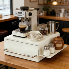 Savelio 모던 슬라이드 철제 수납함 영양제 정리함, 1개, 화이트