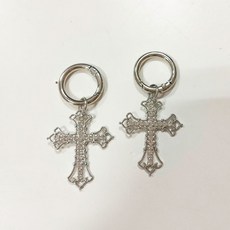 水鑽十字架馬丁靴鞋扣掛件花貓咪