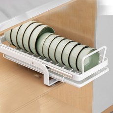 ZOZOFO 서랍식 그릇 접시 수납 정리대, 1개, 화이트+1층