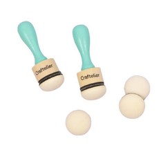 ECLATIS Craftelier - 스크랩북 및 기타 공예용 잉크 페인트 믹싱 블렌딩 도구 핸들 2개 + 직경 30mm 교체 가능한 원형 폼 패드 5개 포함 청록색 색상 30, Ink and Paints Mixing Blending