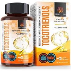 Kroppssund Tocotrienols 800mg Supplement | Rich in Vitamin E Tocotrienols - 60 Liquid Capsules, 60 Count (Pack of 1), Unflavored, 1개
