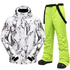 디얼픽 이월스키복 보드복 세트 스키복세트 상하세트, 잉크 페인팅+프룻그린, 1개