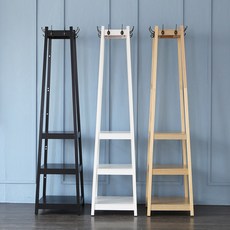 [리비니아] 선반 원목 스탠드 행거 수납 옷걸이 드레서 옷가게행거, 화이트, 1개