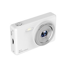 JirisanLab 4K UHD 디지털카메라 4800만화소 8배줌 2.4인치 스크린 여행용 일상촬영 소형카메라 64G, 흰색 흰색