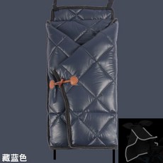 電動車擋風罩 男女通用 鼕季保暖 防水抗風, PU皮分體-單獨被體-藍色