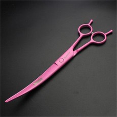 專業寵物美容剪刀7寸泰迪狗狗剪毛剪刀套裝 (平剪/V齒牙剪/翹剪/彎剪), 粉色 7寸翹剪, 1個